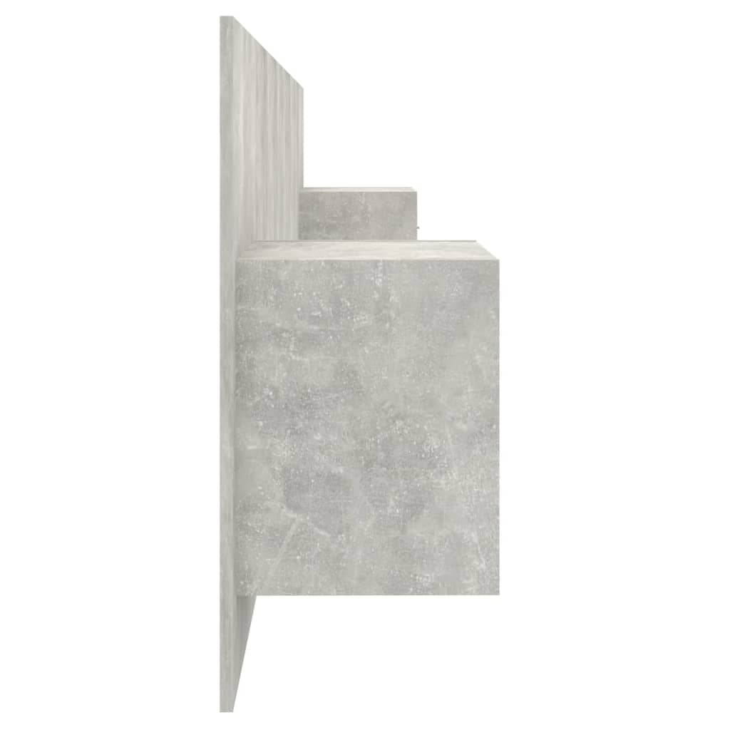 Bed Headboard with Cabinets Concrete Grey Engineered Wood